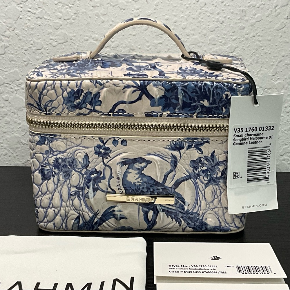 Brahmin SM Charmaine SONGBIRD MEL. DI Cosmetic Case PERFECT CENTERED BIRD
